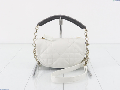Vibe Hobo Leather 2WAY Shoulder Bag ホワイト×ネイビー