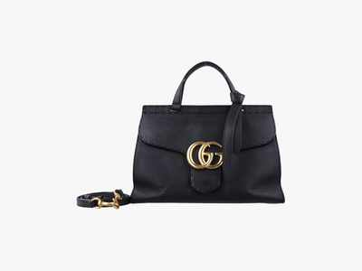 421890 GG Marmont Black Leather 